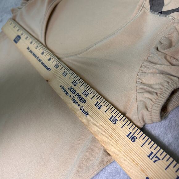 Burberry Brit Puff Sleeve T Shirt Womens Small Scoop Neck Soft Designer Elevated - Picture 6 of 7